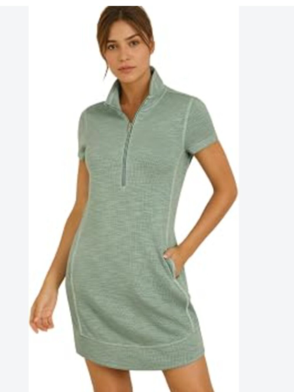 Tommy Bahama Tobago Bay Half Zip Sage Green Dress Size Large